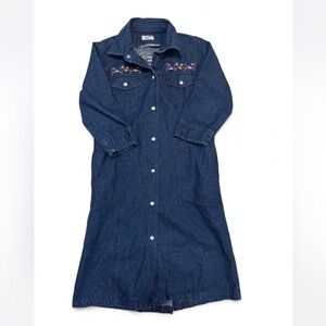 Embroidered Denim Dress